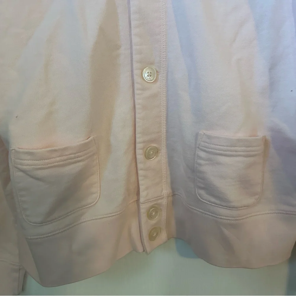 Ralph Lauren Light Pink Blazer Style Sweatshirt with Pockets. Size L - Picture 2 of 4